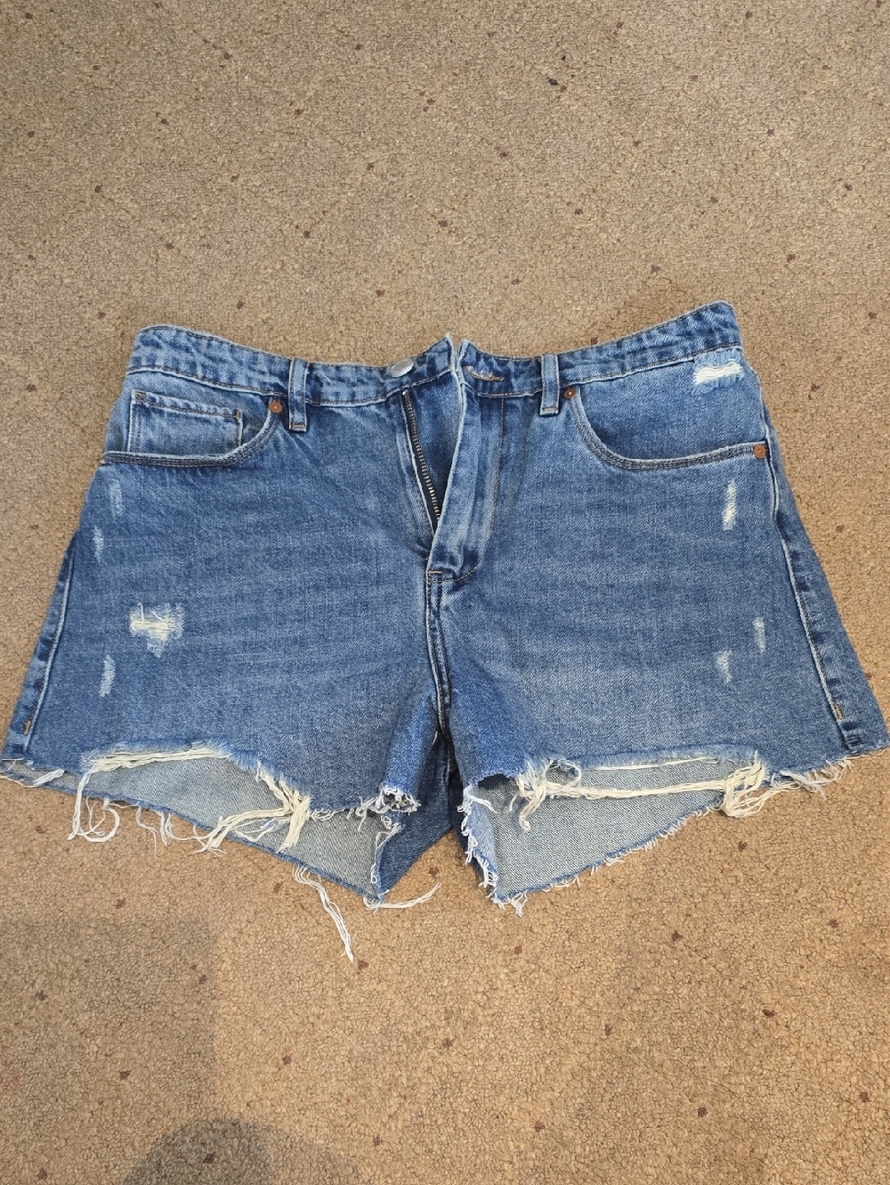 Blank NYC Distressed Blue Denim Cutoff Shorts